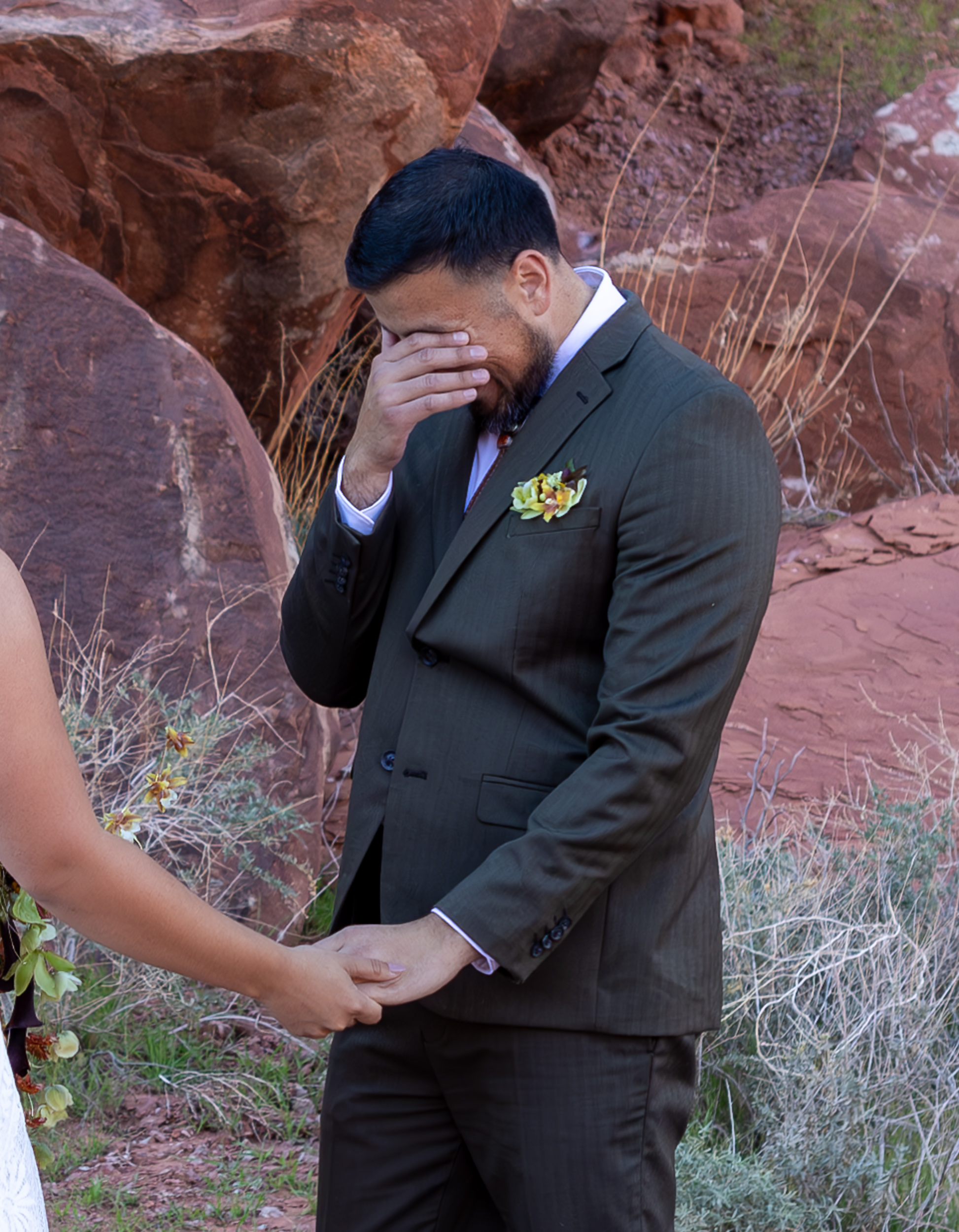 Hugo gets emotional during first look