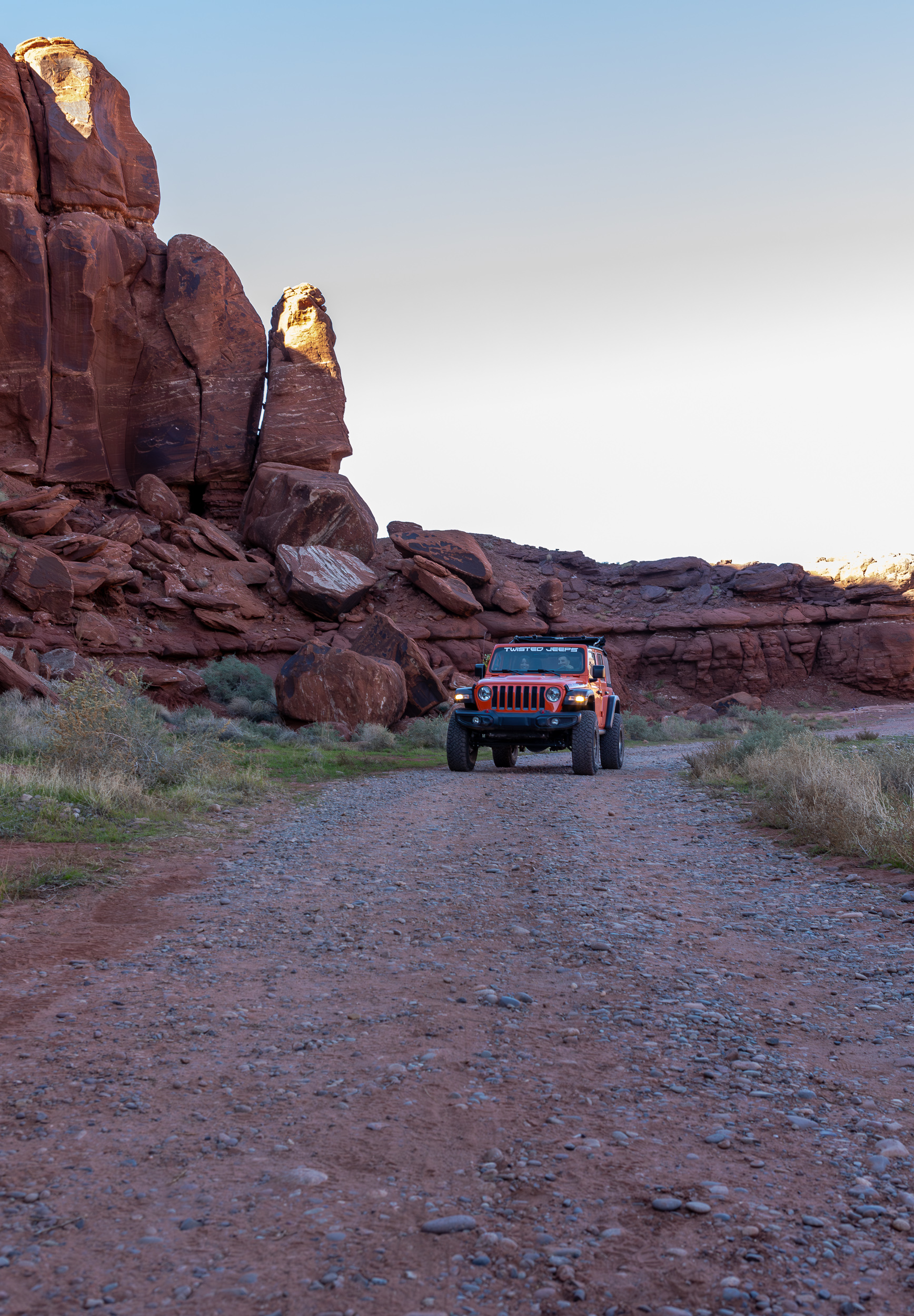Couple laughing during a desert off-road adventure