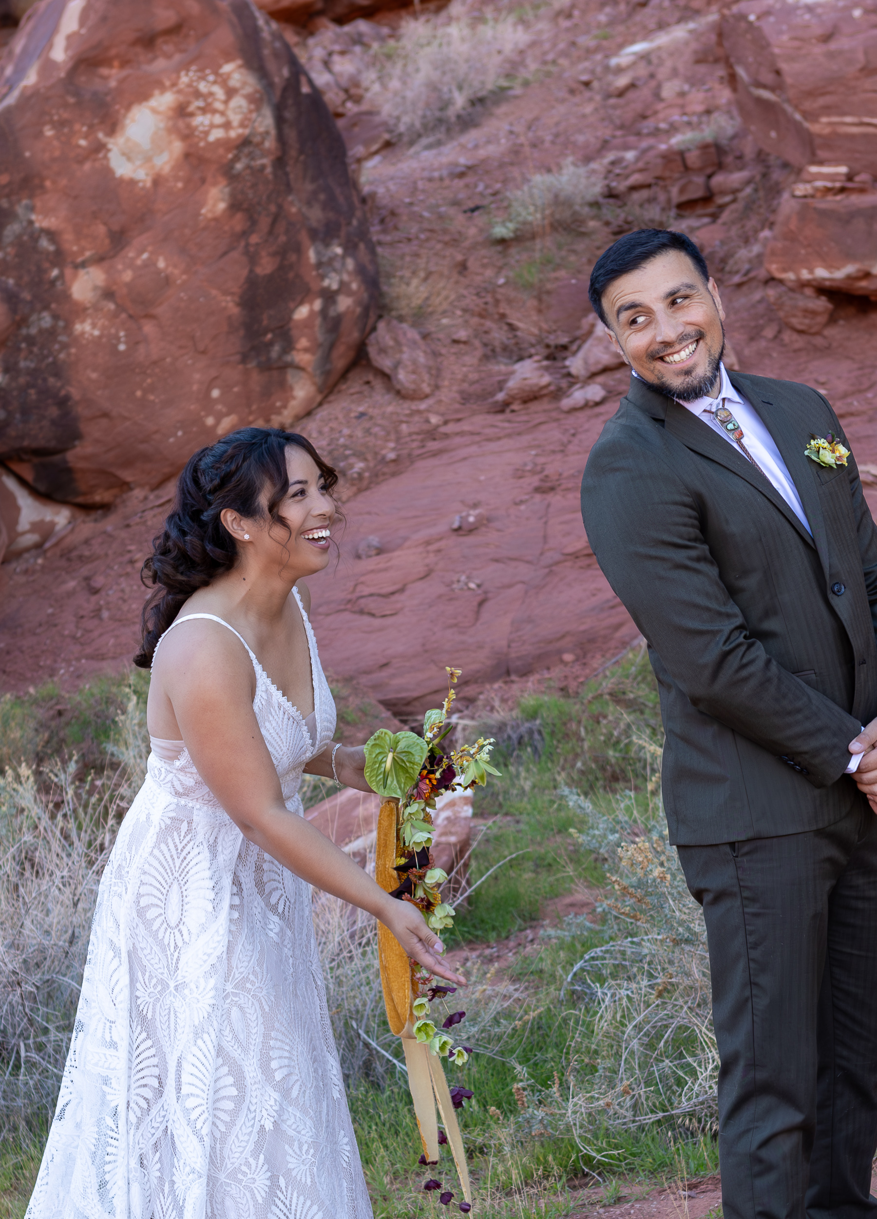 Instead of tapping him on the shoulder she gave him a hard slap on the butt instead