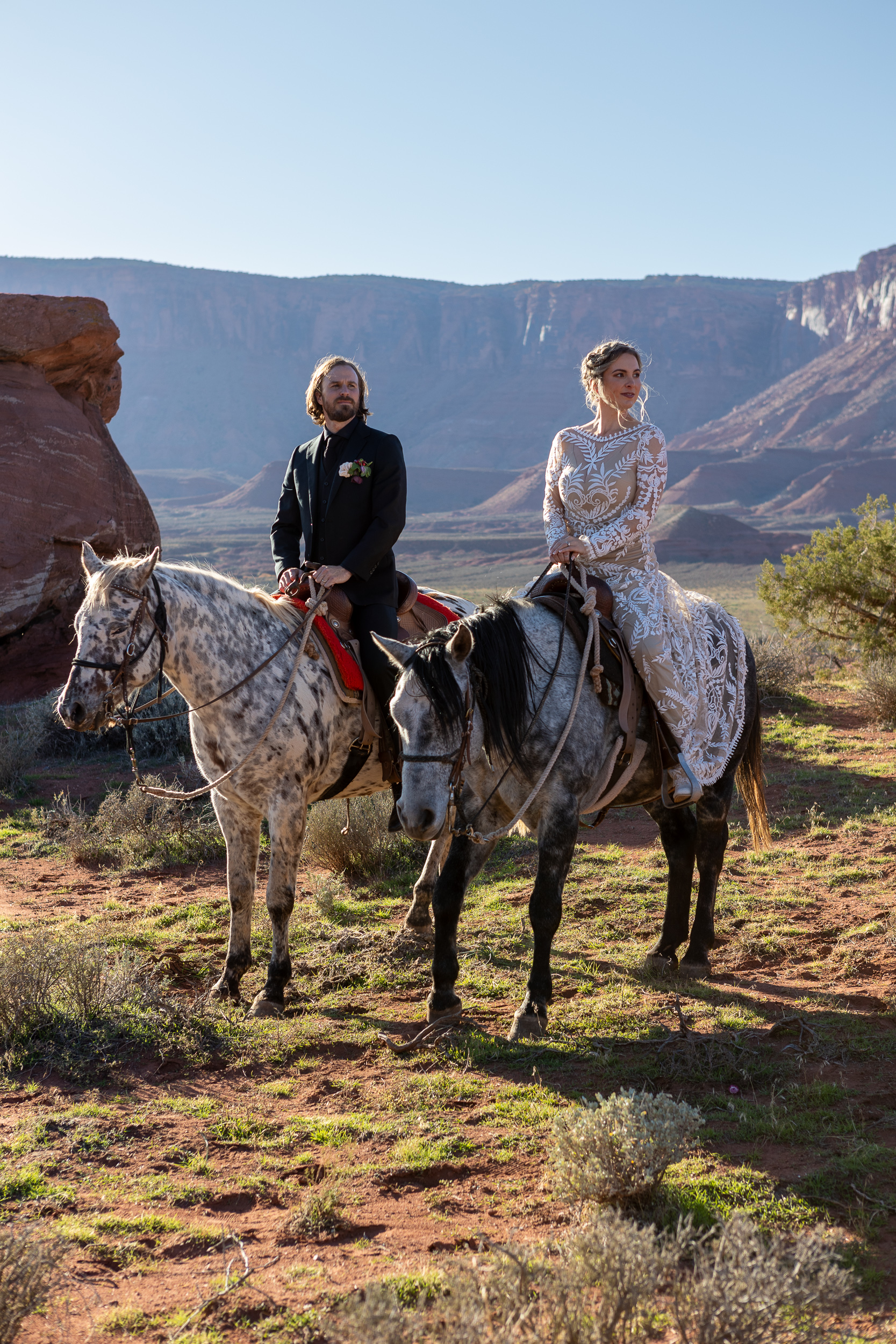 intentional horseback riding elopement in Moab