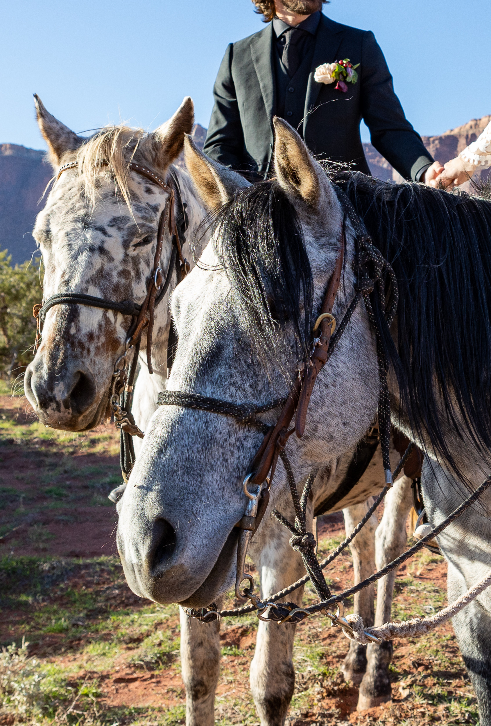 couple choosing horseback riding for their Moab elopement