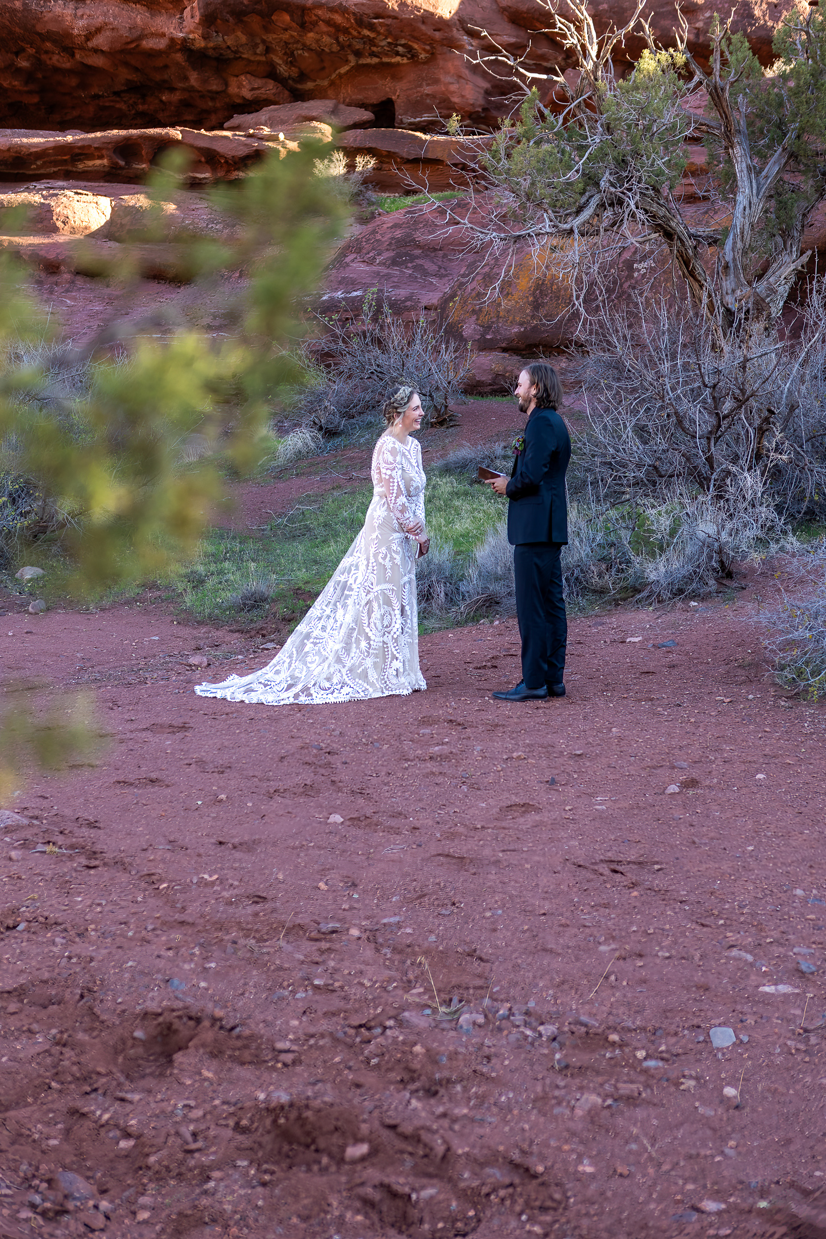 vows being read from a distance
