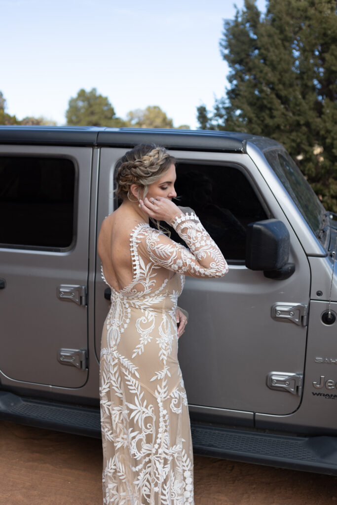 madison with hand by her hair