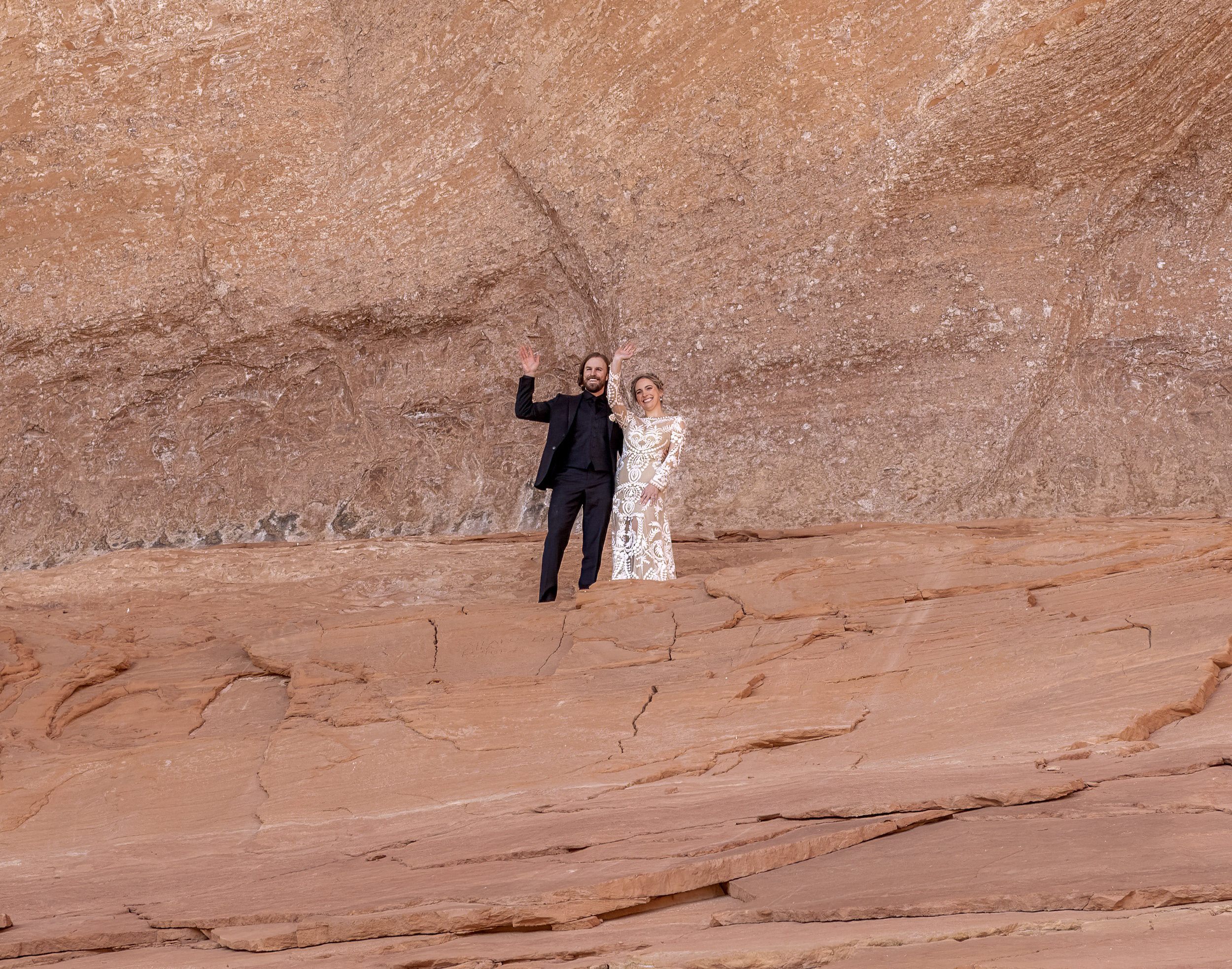 they made it to the top of their climb and wave