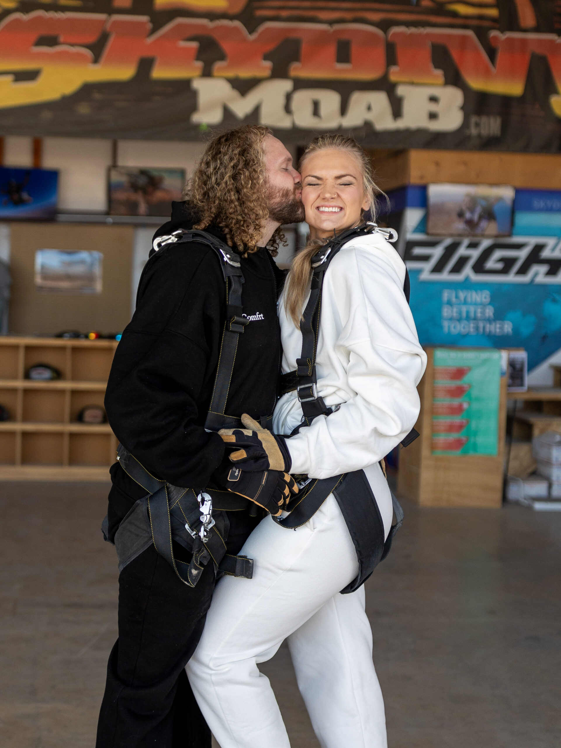 An intentional adventure elopement in Moab built around skydiving and shared joy