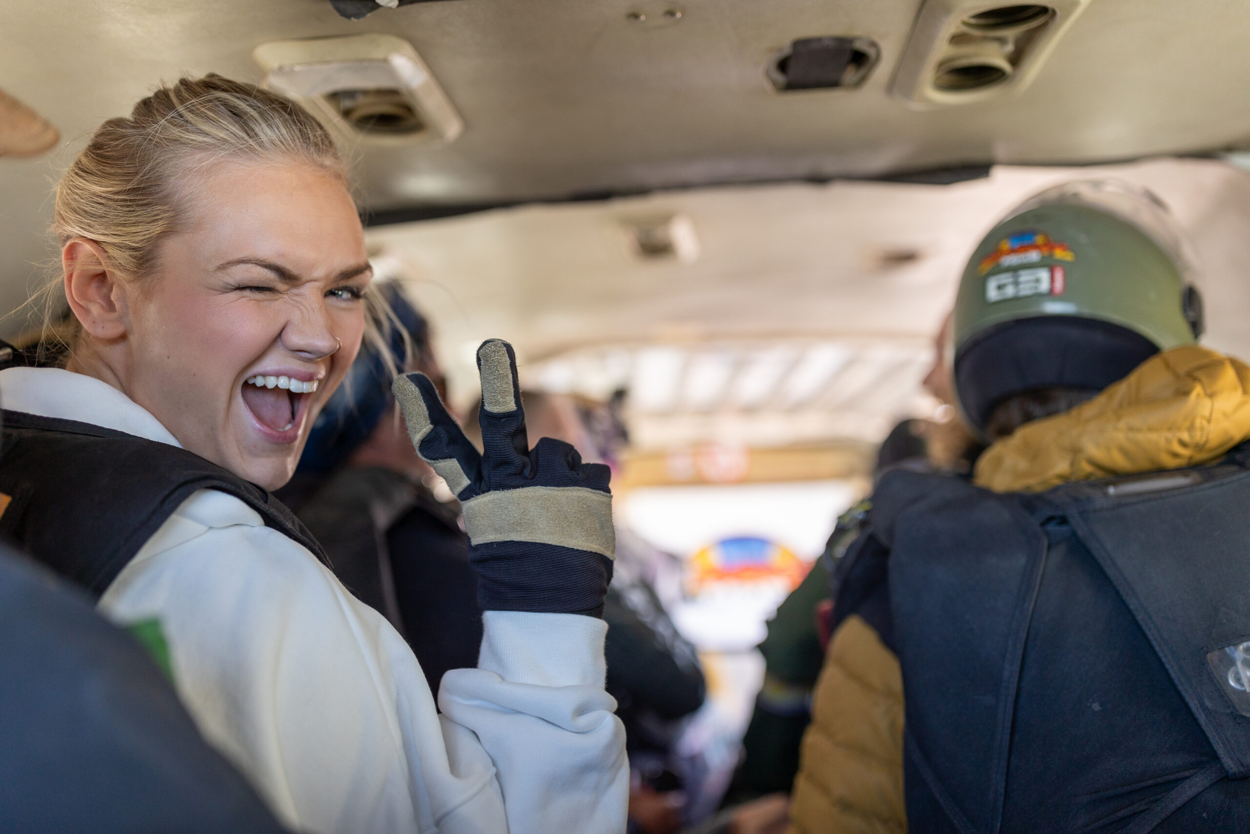 skydiving elopement in Moab as couple jumps together for their wedding day